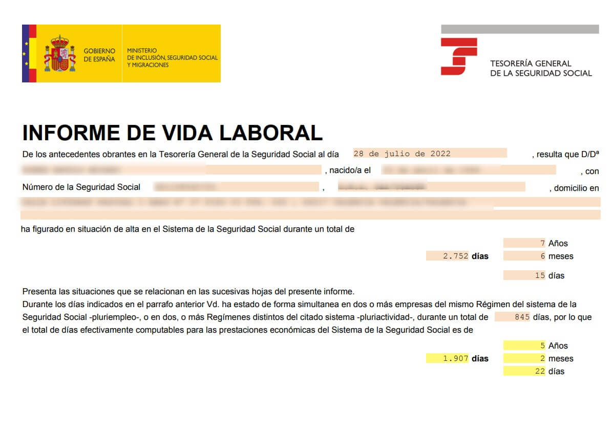 vida laboral en pdf